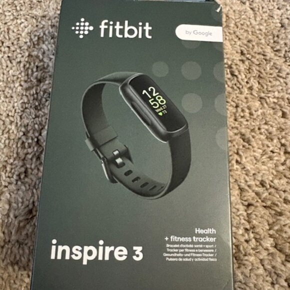 BLACK FITBIT INSPIRE 3 HEALTH FITNESS TRACKER WATCH BY GOOGLE - Picture 1 of 4